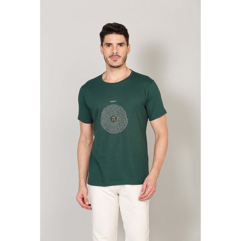 Selfusion Men'S Teal Green Math Graphic Printed Slim Fit T-Shirt (L) (L)