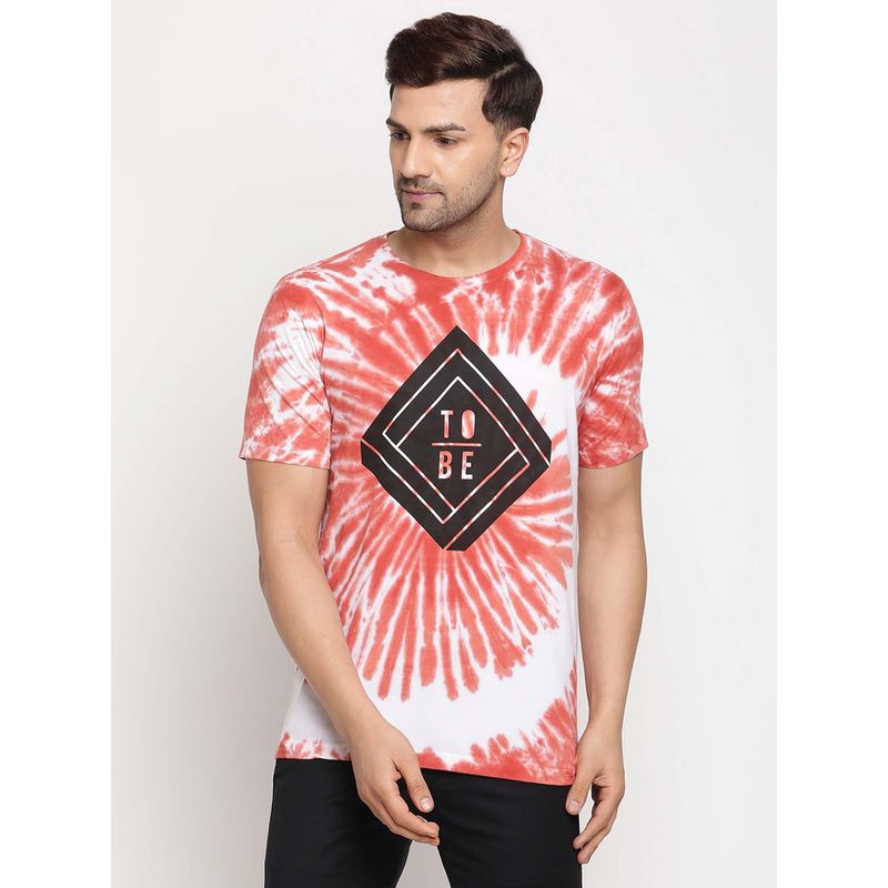 Selfusion Men'S Tie and Dye Printed Cotton T-Shirt (L) (L)