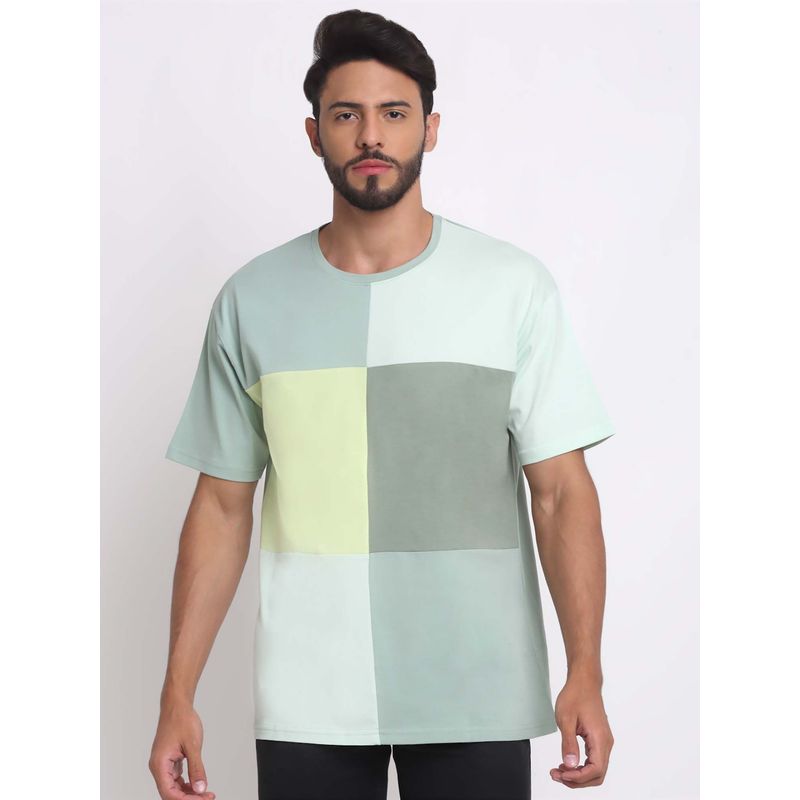 Selfusion Men'S Checks Premium Cotton T-Shirt (L) (L)