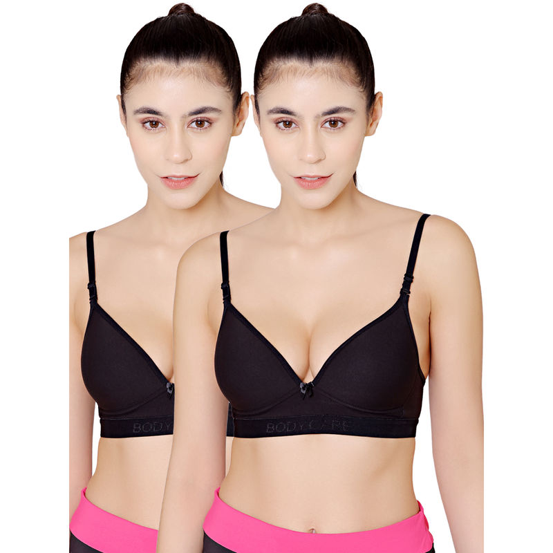 Bodycare Seamless Wire Free Padded Sports Bra-Pack Of 2 - Multi-Color (34B)