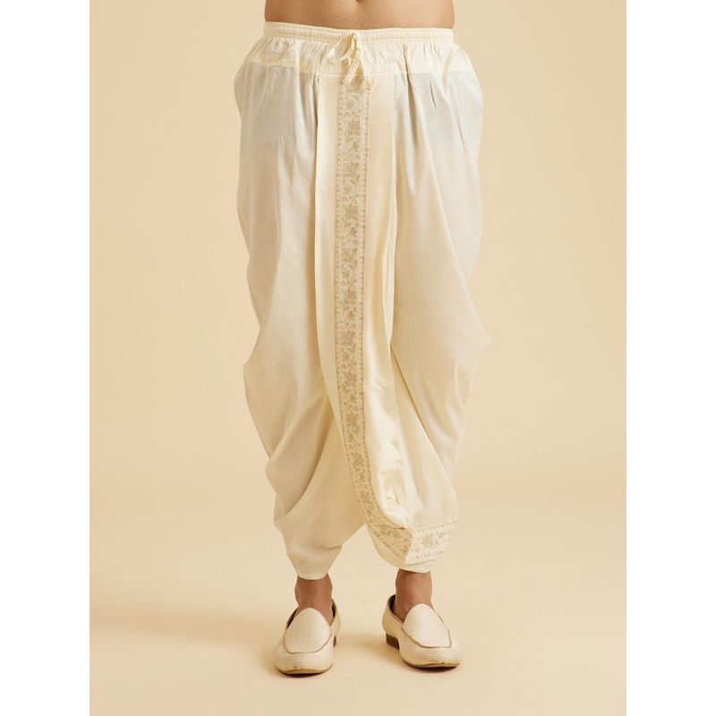 Manyavar Cream Elegance Dhoti for Men for Men (Free Size)