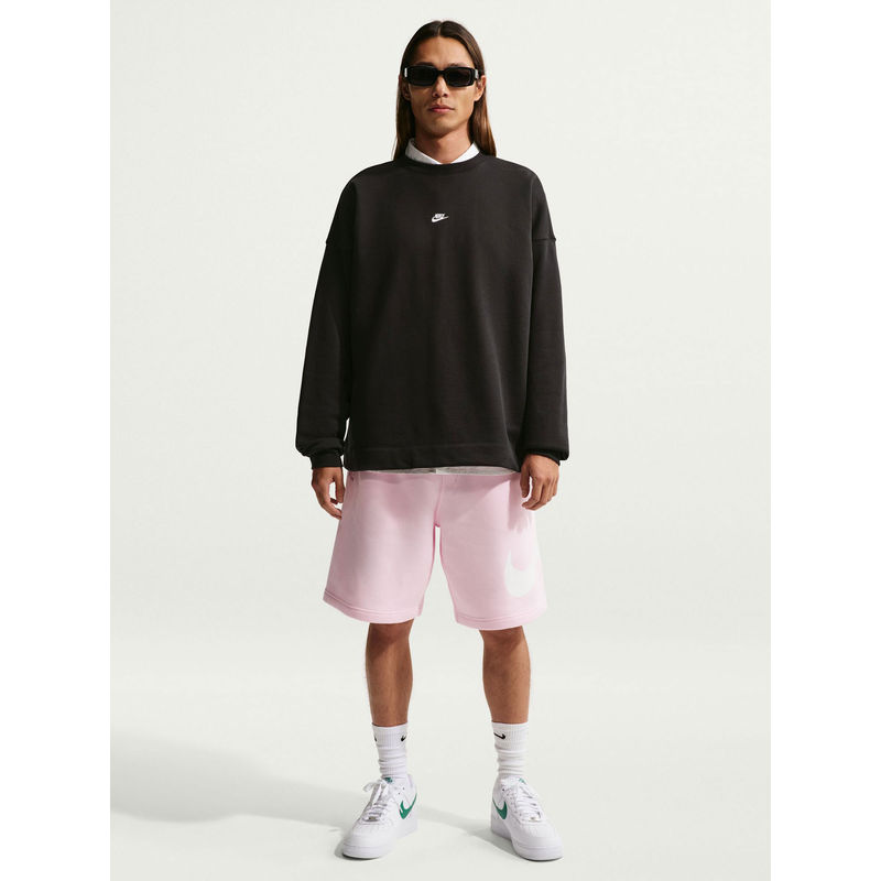 Nike Sportswear Club Men Black Oversized French Terry Crew-Neck Sweatshirt (S)