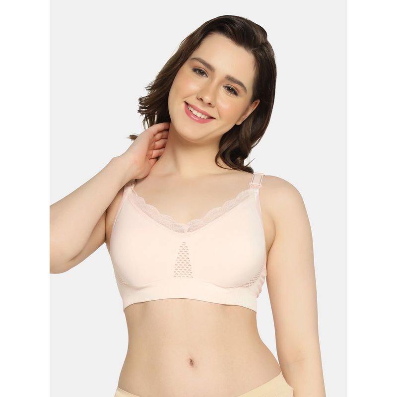 Mamma Presto Front Open Maternity Nursing Bra - Peach (34C)