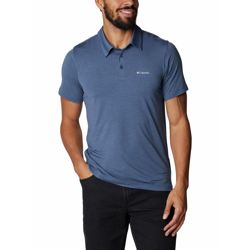Columbia Mens Blue Omni-Wick Tech Trail Polo Tshirt (S)