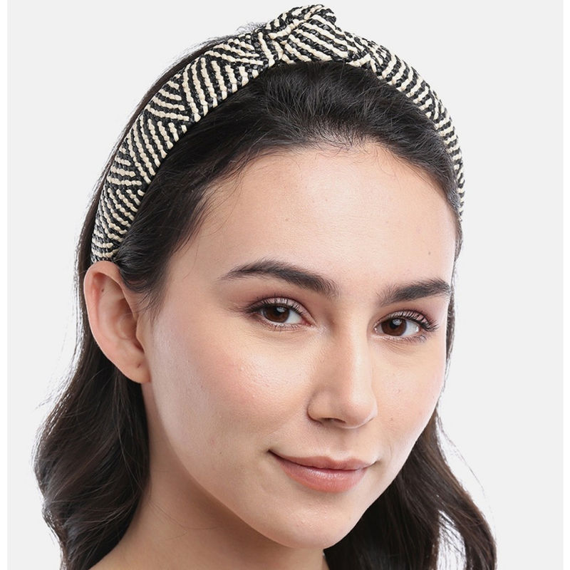 Blueberry Cream And Black Jute Knot Hair Band Buy Blueberry Cream And