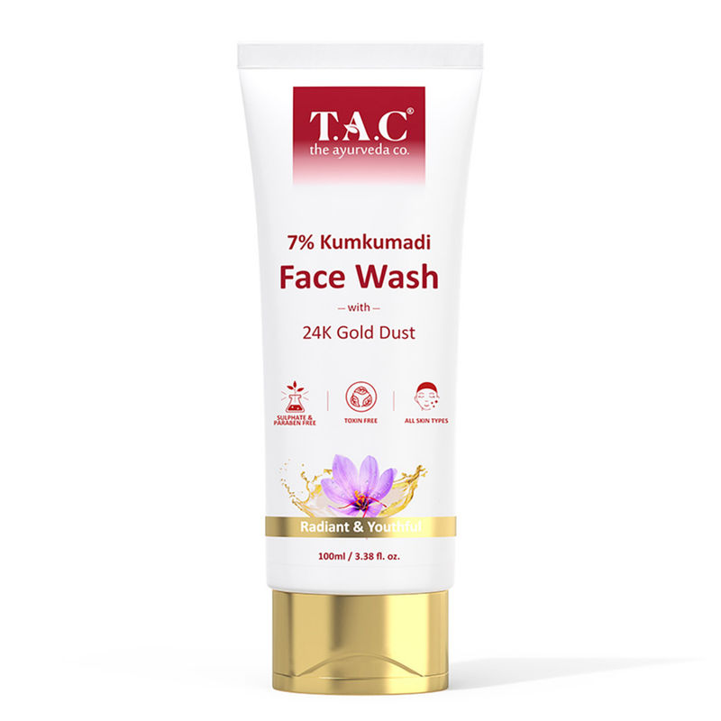 TAC - The Ayurveda Co. 7% Kumkumadi Face Wash with 24k Gold Dust & Saffron For Glowing Skin