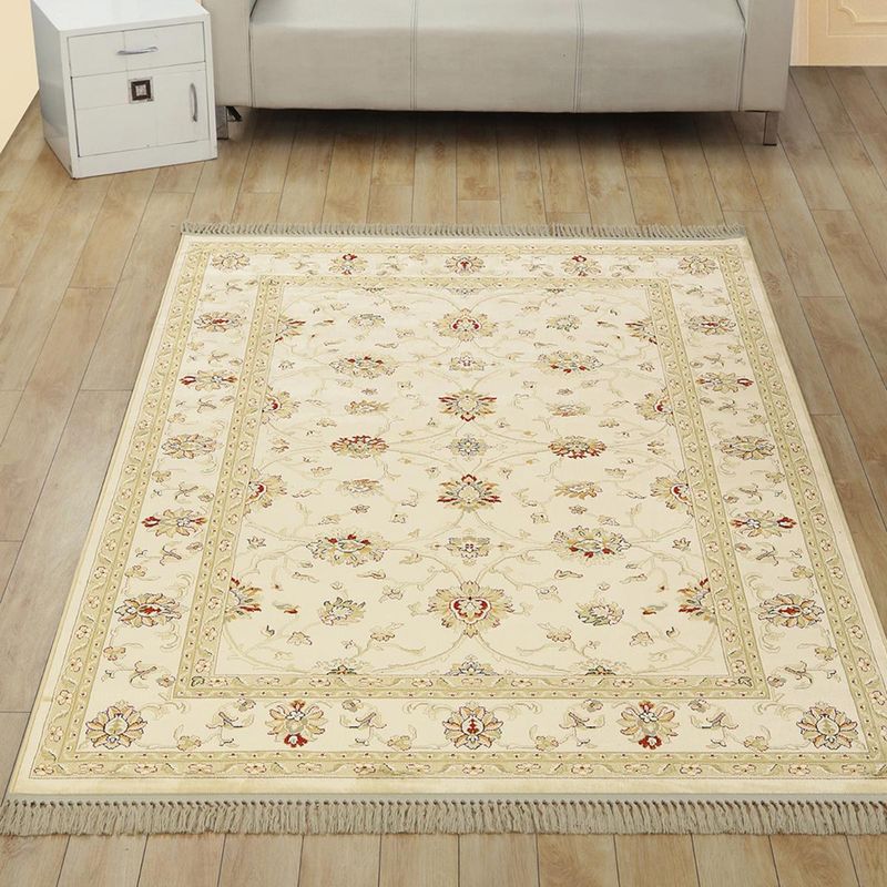 OBSESSIONS Cream Solid Machine Made Rectangular Carpet (4x6 feet)