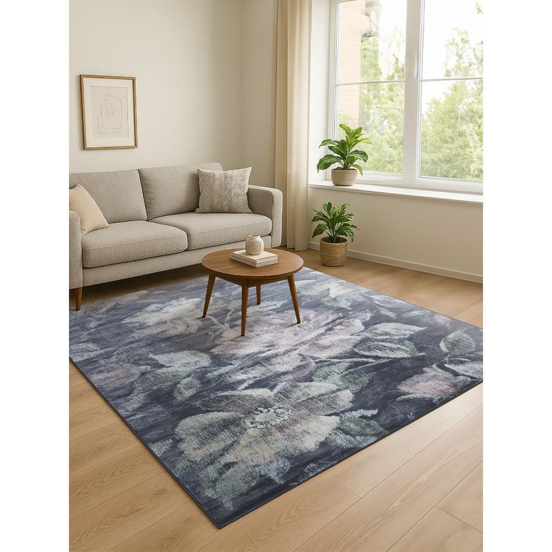 OBSESSIONS D.Grey Solid Machine Made Rectangular Carpet (3x5 feet)