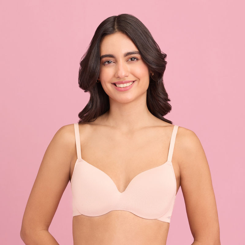 Nykd by Nykaa Modal Akin to Skin Padded Wired T-Shirt Bra 3-4th Coverage- Nude NYB218 (32B)