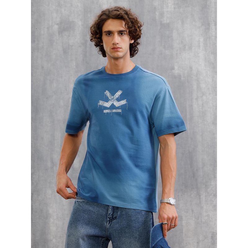WROGN Blue Woven Oversized Fit T-shirt (L)