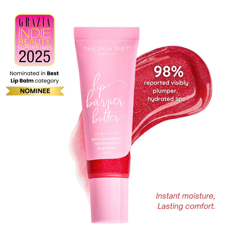 The Skin Diet Company Lip Barrier Butter Balm For Long-Lasting Hydration - Cherry Frost
