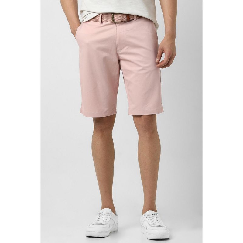 Van Heusen Men Pink Cotton Blend Solid Shorts (30)