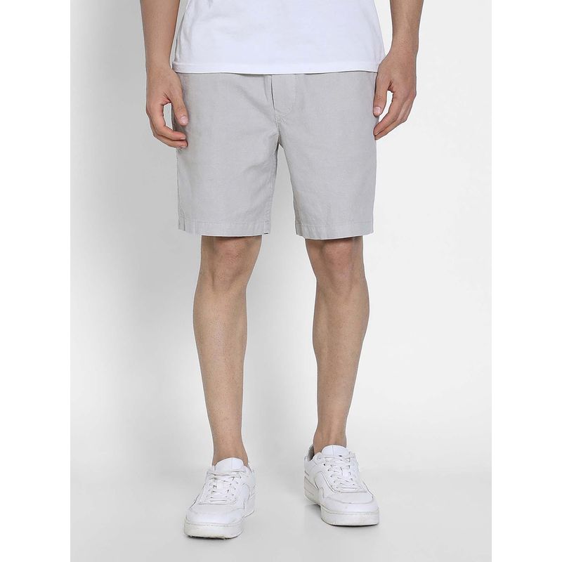 American Eagle Men Grey Linen Blend Printed Shorts (32)