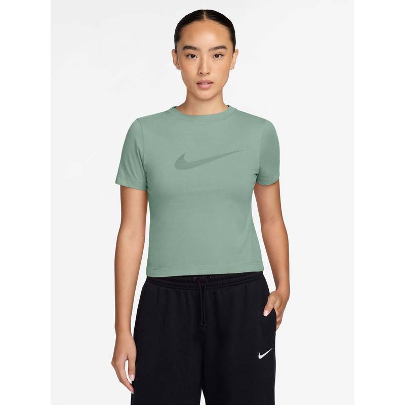 Nike Black Sportswear Nsw Burnout Logo Women T-Shirt (L)