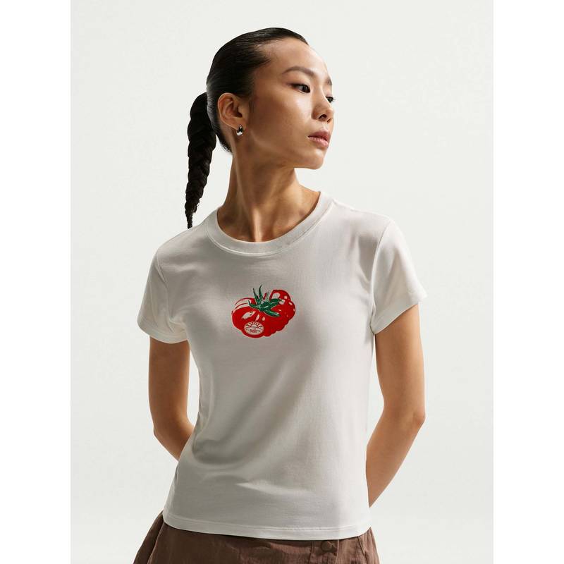 Nike White Sportswear Nsw Chllknt Modcrp Tmato Women T-Shirt (XS)