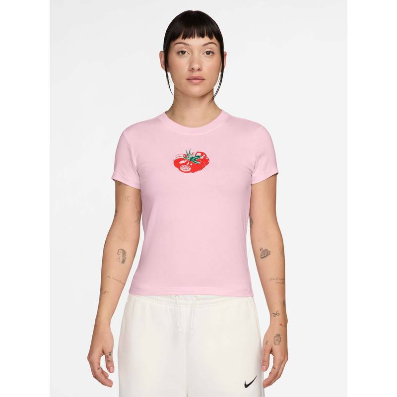 Nike Pink Sportswear Nsw Chllknt Modcrp Tmato Women T-Shirt (S)