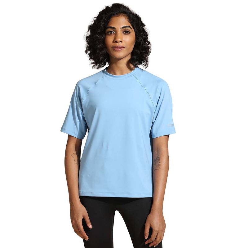 Silvertraq Women Blue Traq Fit Raglan Regular Crew Neck T-Shirt (S)