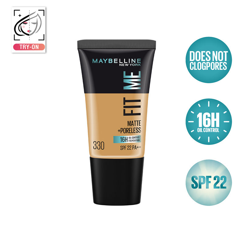 Maybelline New York Fit Me Matte+Poreless 16H Oil Control Foundation with SPF 22- 330