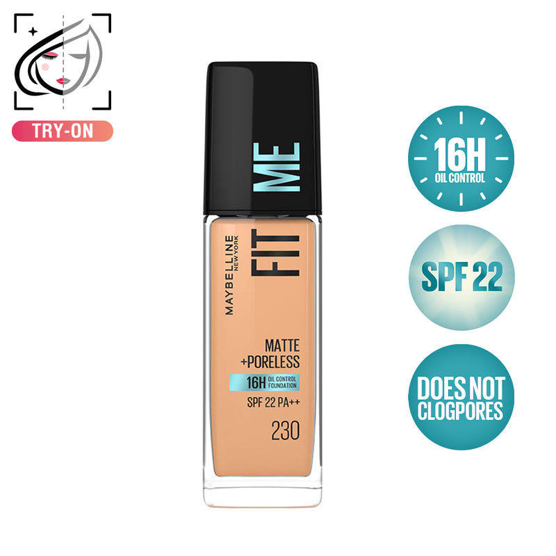 Maybelline New York Fit Me Matte+Poreless 16H Oil Control Foundation with SPF 22 - 230 Natural Buff