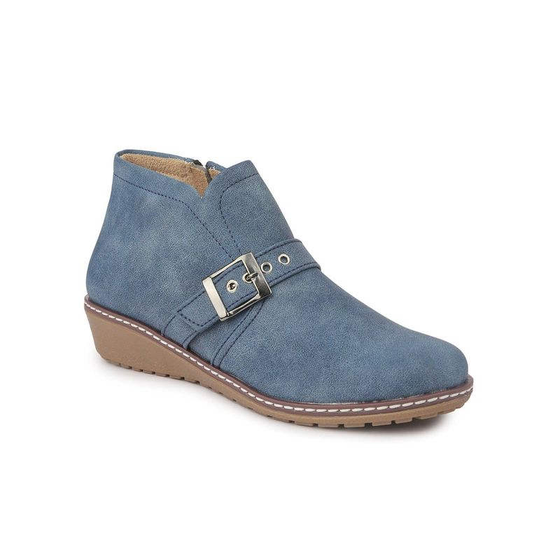 VALIOSAA Solid Blue Casual Boots (EURO 38) (EURO 38)