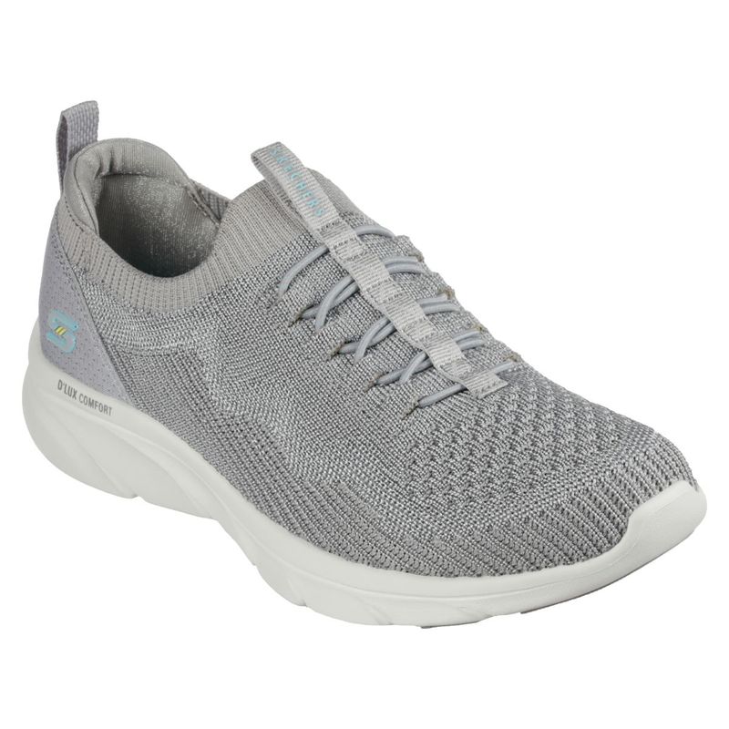 SKECHERS Women D'Lux Comfort - Bonus Prize Grey Casual Sneakers (UK 3)