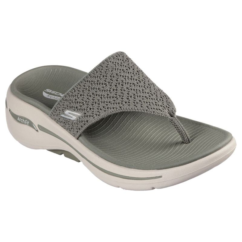 SKECHERS Women Go Walk Arch Fit Wee Olive Sports Sandals (UK 6)