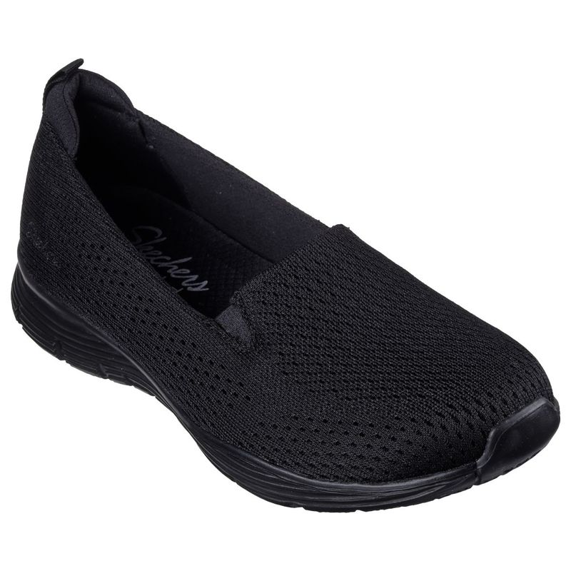 SKECHERS Women Seager Black Casual Slip On Loafers (UK 5)