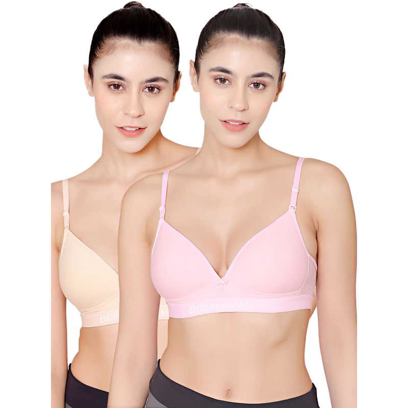 Bodycare Seamless Wire Free Padded Sports Bra-Pack Of 2 - Multi-Color (36B)