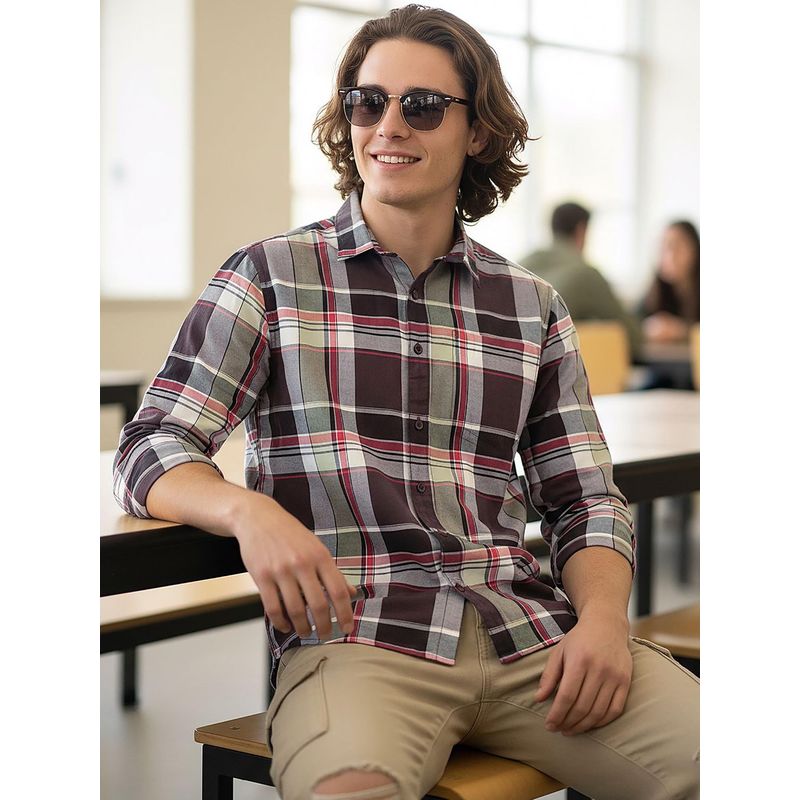 Bewakoof Mens Checked Casual Shirt (S)