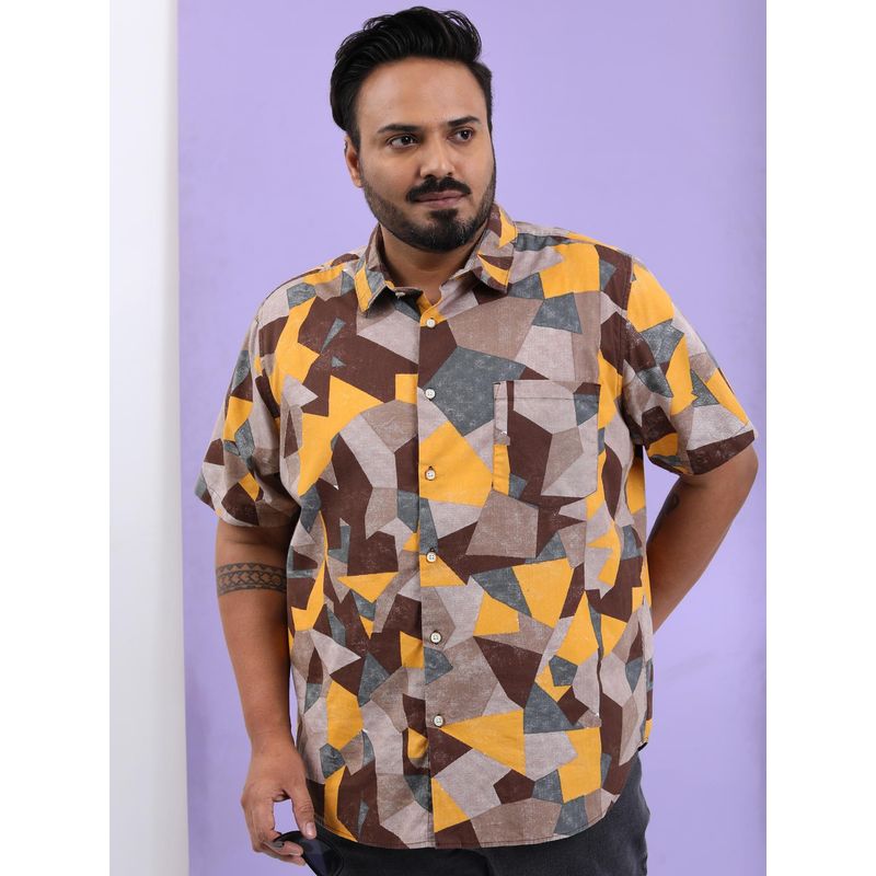 HIGHLANDER Plus Size Printed Cotton Shirt (2XL)