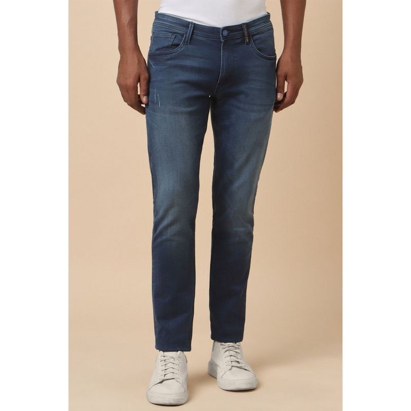 Allen Solly Men Navy Blue Skinny Fit Mid Wash Jeans (30)