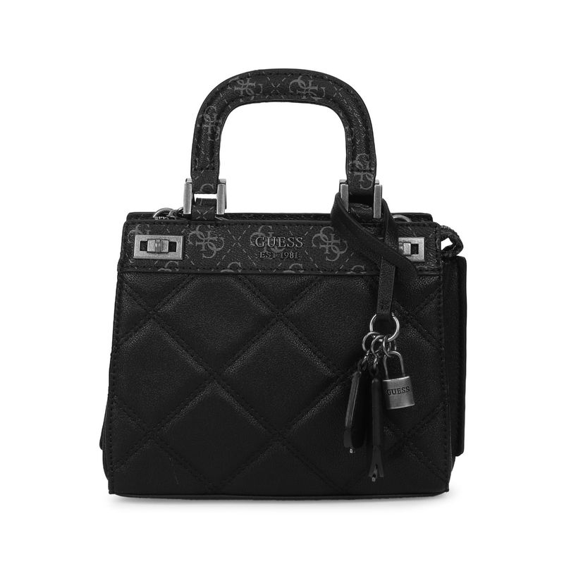 Buy Guess Katey Mini Satchel Black Handbags Online