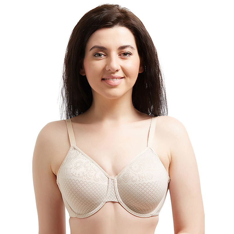 Wacoal Visual Effects Non-Padded Wired Full Coverage Minimiser Everyday Comfort Bra - Beige (36DD)