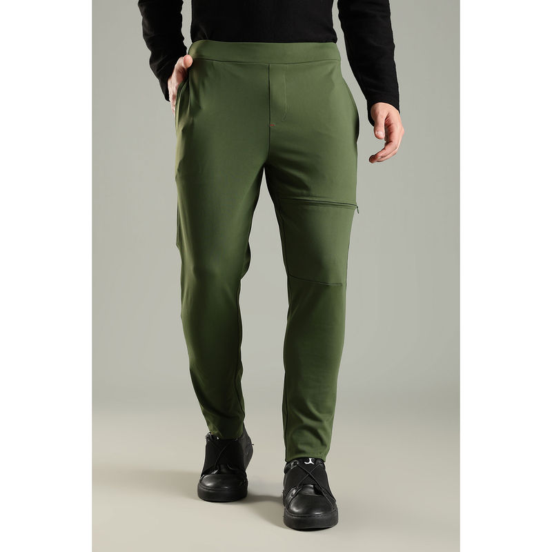 DOMIN8 Men's Green Super Stretchy Workleisure Trackpant (M)