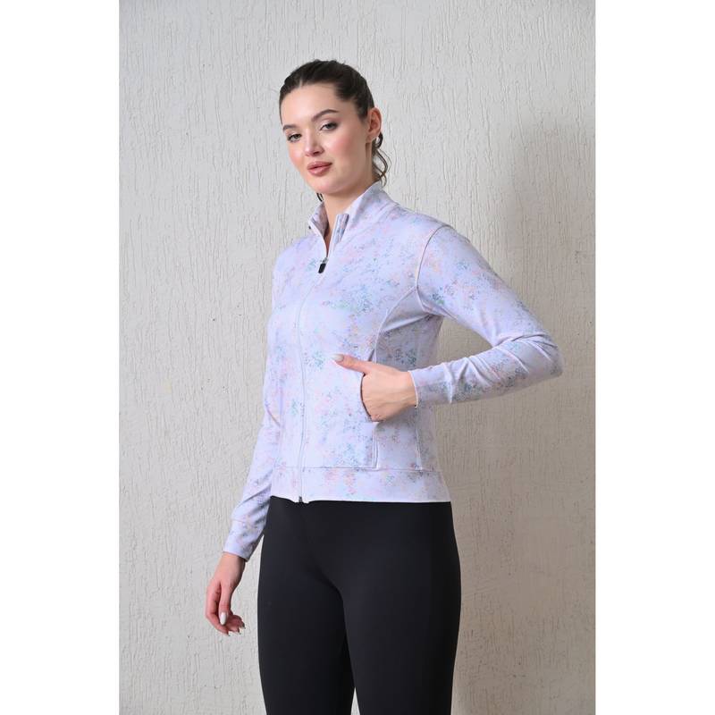 Body Smith Women Multi-Color High Neck Printed Light Jacket (2XL)