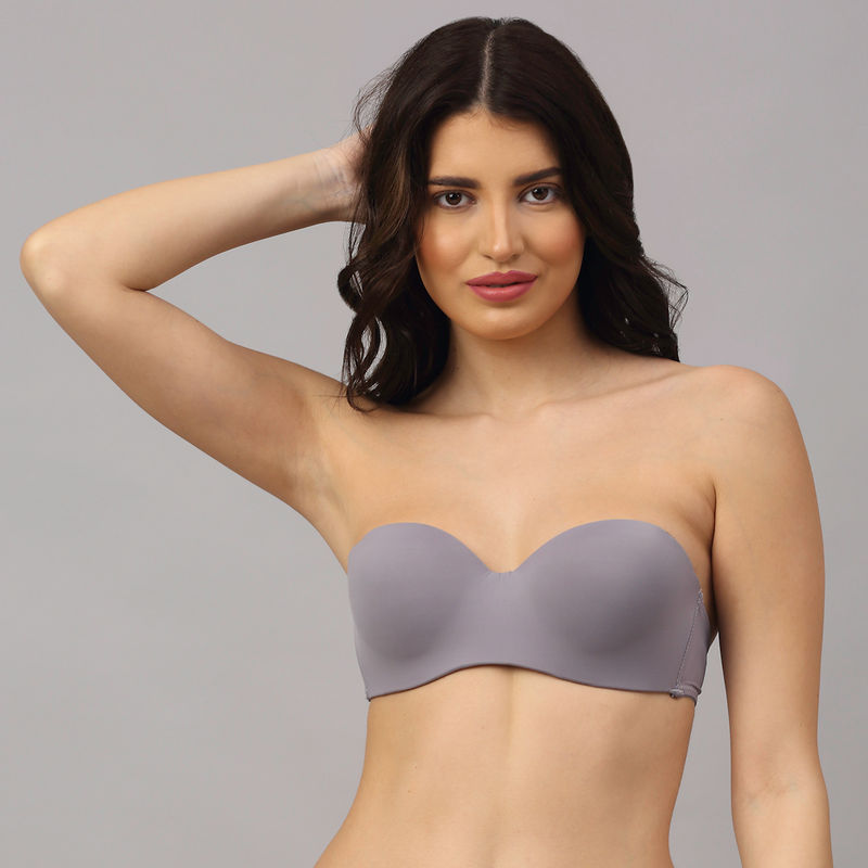 PrettyCat wired strapless tshirt bra - Grey (32B)