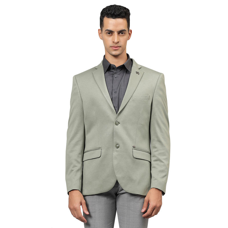 Cantabil Men Solid Pista Green Winter Blazer (38)
