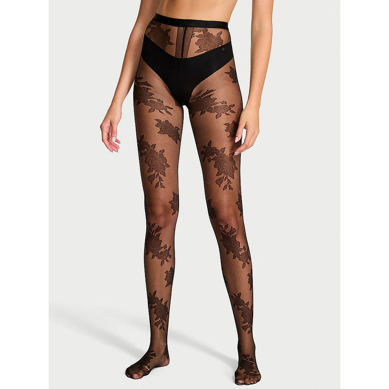 Victoria's Secret Black Polyamide Skinny Stocking (S)