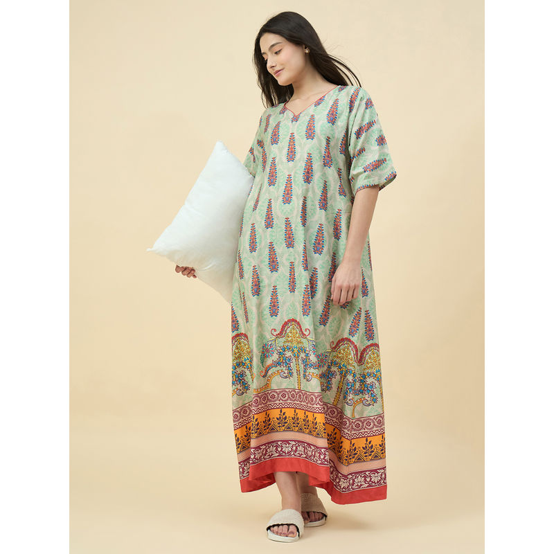Mint green kaftan set main image 0