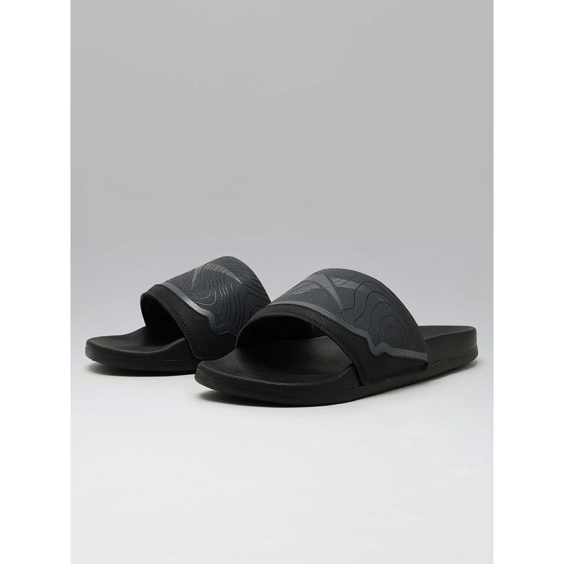 Reebok Pu Forel - Men Black Sliders (UK 9)