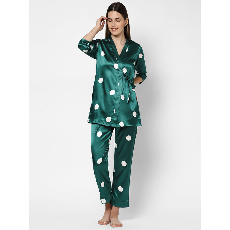 Satin pyjamas outlet green