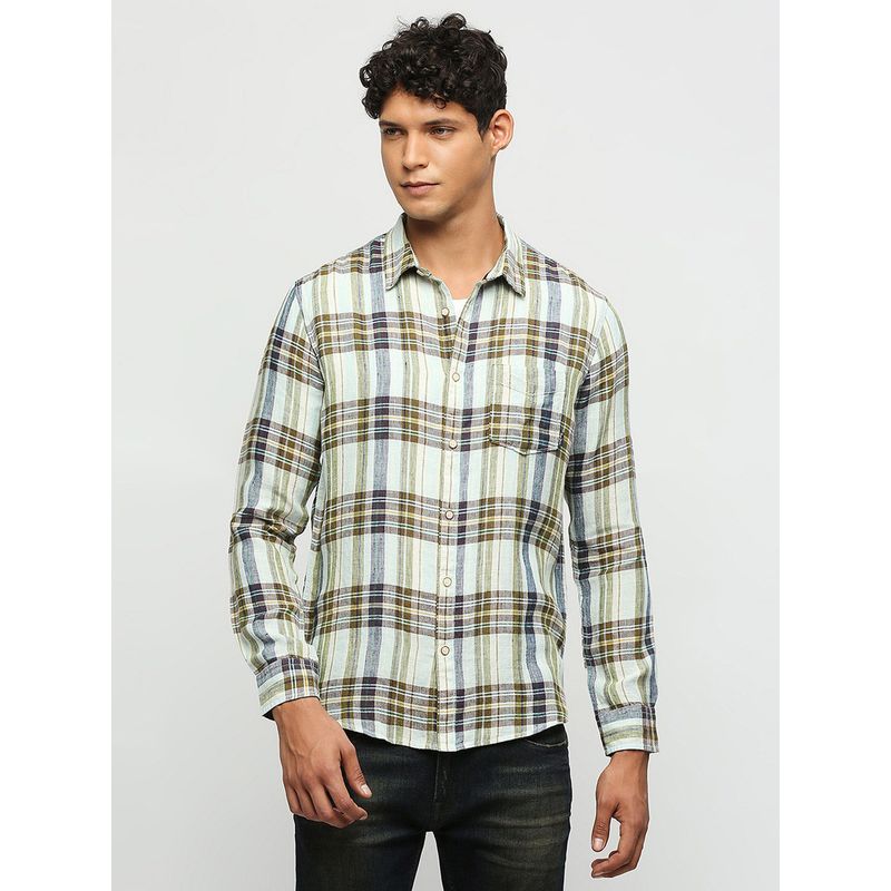 Pepe Jeans Green Checks Long Sleeve Shirt (L)