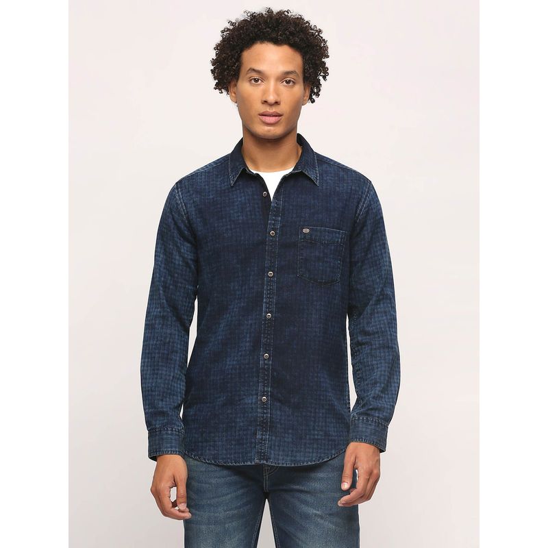 Pepe Jeans Indigo Checks Long Sleeve Shirt (M)