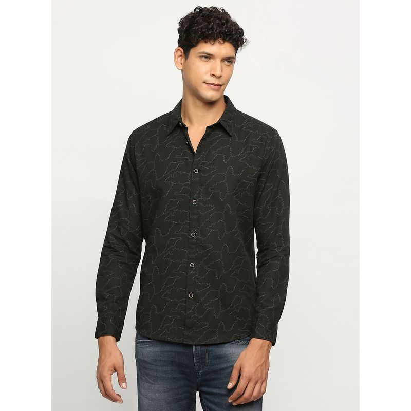 Pepe Jeans Black Printed Long Sleeve Shirt (L)