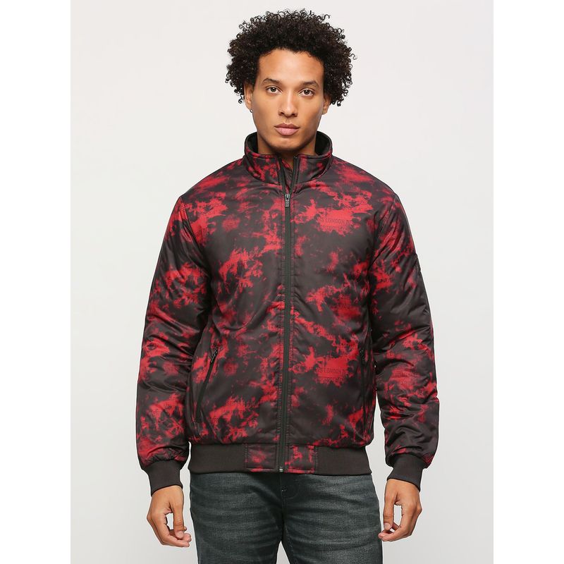 Pepe Jeans Red All Over Printed Kamachi Fit Jacket (S)