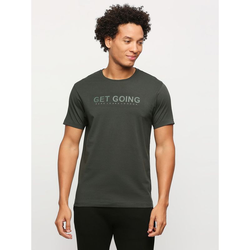 Pepe Jeans Green Round Short Sleeves T-Shirt (XL)