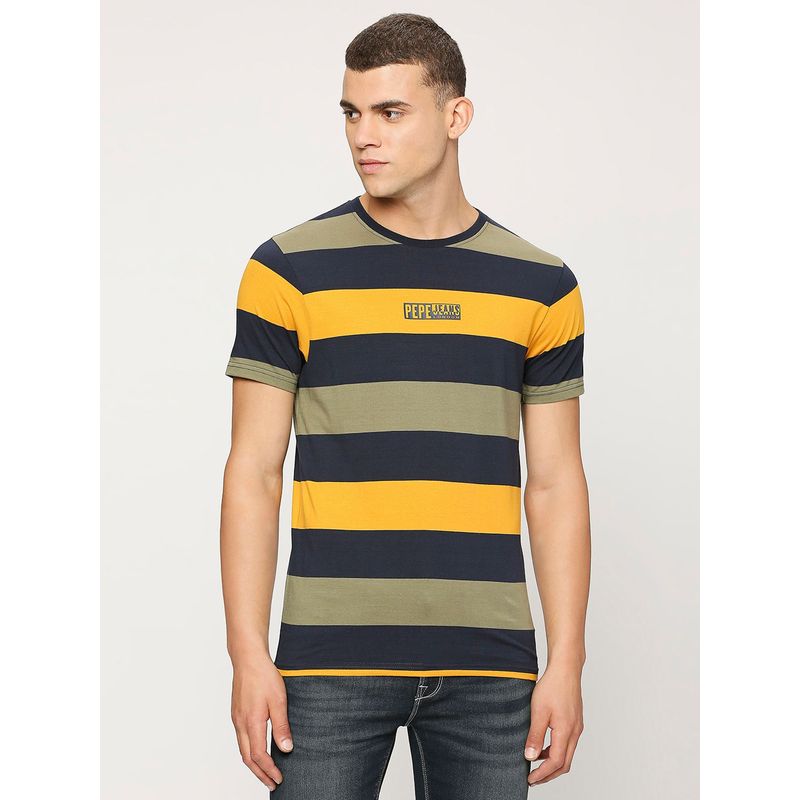 Pepe Jeans Yellow Striped Short Sleeves T-Shirt (S)