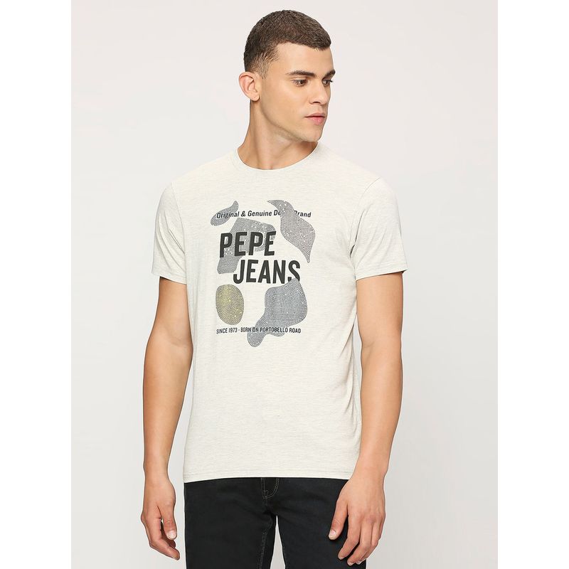 Pepe Jeans White Embellished Short Sleeves T-Shirt (M)