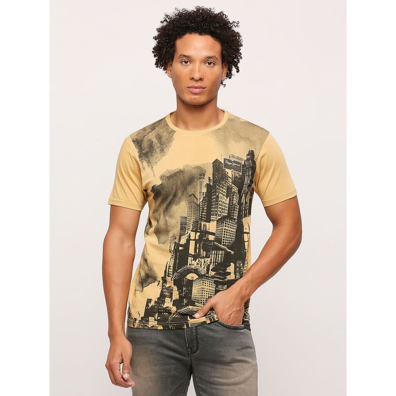 Pepe Jeans Yellow Graphic Printed Short Sleeves T-Shirt (S)