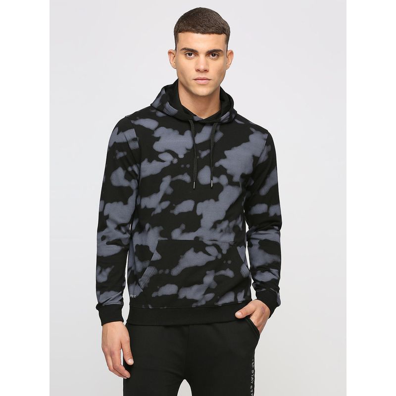 Pepe Jeans Black Tie Dye Printed Stretch Sweatshirt (L)